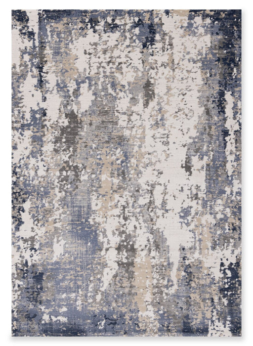 Lucas 7'10\" x 10'6\" Distressed Area Rug – Blue