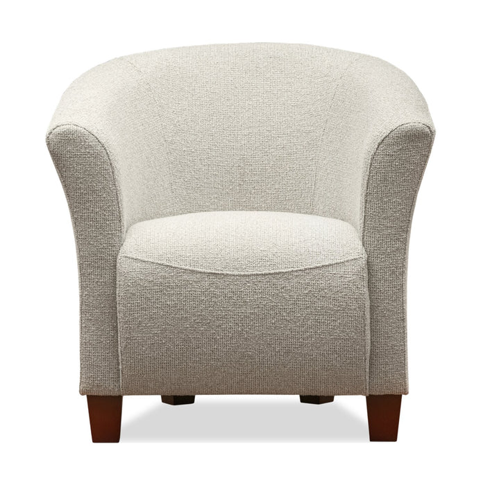 Ethan 31\" Linen-Look Fabric Tub-Style Accent Chair with Wood Legs – Linen 
