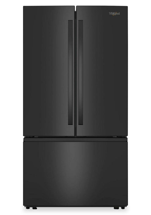Whirlpool 36\" 31 Cu. Ft. French-Door Refrigerator with Ice Maker - Black - WRFF3136SB