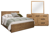 Scott Living Henri 5pc Bedroom Set with Bed, Dresser & Mirror, Wood, Brown - King Size 