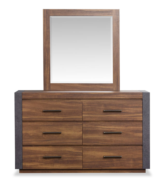 Scott Living Dante 6pc Bedroom Set with Bed, Dresser, Mirror & Nightstand, Brown - Queen Size