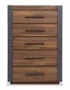Scott Living Dante Bedroom Chest of Drawers, 5-Drawer, 36\"W x 52.4\"H - Brown