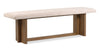 ["Scott Living Henri Dining Bench with Polyester Fabric, Wood, 68\"W - Brown"]