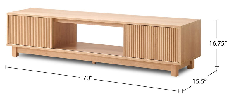 Sylvie 70\" Modern TV Stand with Storage for TVs up to 70\" - Natural Oak