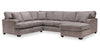 Made in Canada Luxe 3-Piece Right-Facing Fabric Sectional with Removable Cushions - Zaftig Dove Grey