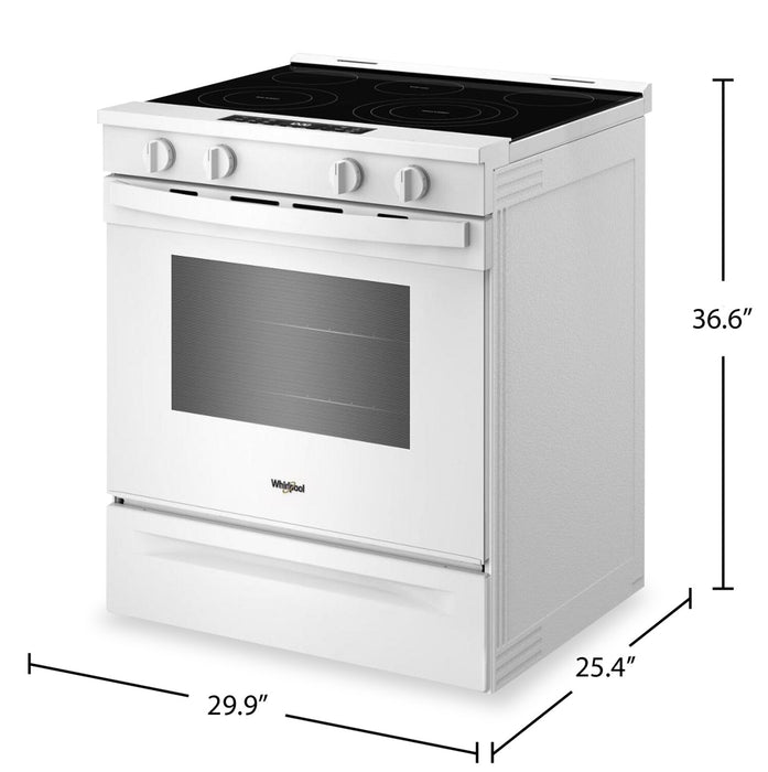 Whirlpool 30\" 5.3 Cu. Ft. Electric Range with Air Cooking – White - YWSES5030SW
