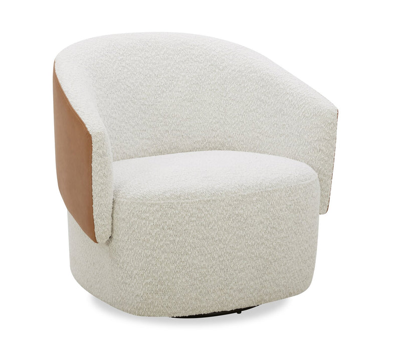 Soho Swivel Accent Chair - Azalea Snow and Dakota Tan