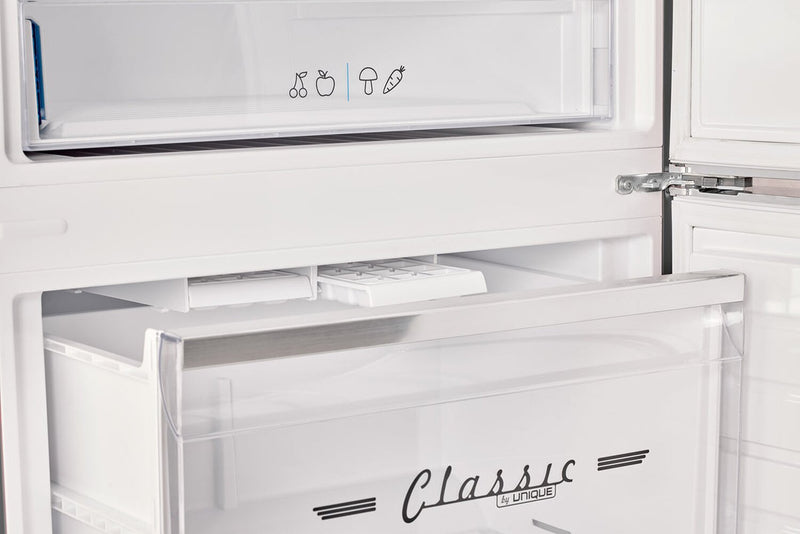 Unique Classic Retro 28\" 17 Cu Ft. Bottom Mount Refrigerator - Black - UNQ-455L B AC