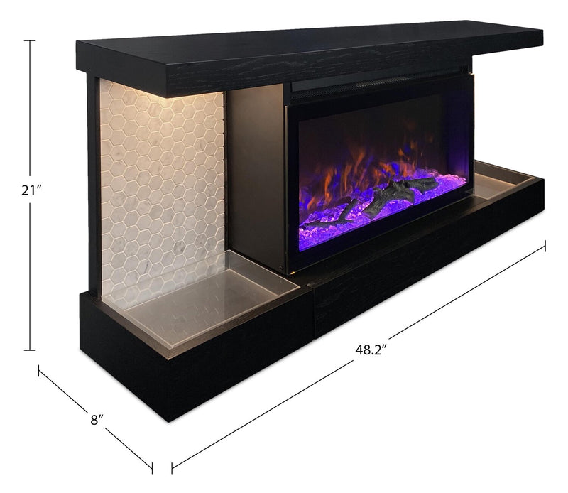Summit 48\" Electric Fireplace with Wall-mount Mantel – Brown 