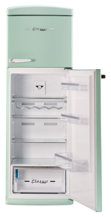 Unique Classic Retro 24\" 11 Cu Ft. Top Freezer Refrigerator – Summer Mint Green - UNQ-310L LG TM