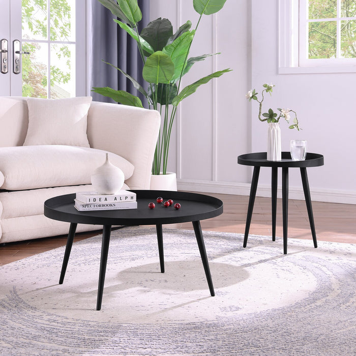 Vaughn 17.7\" Modern End Table – Black 