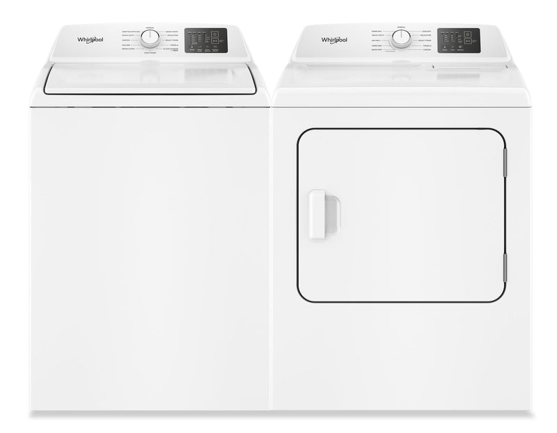 Whirlpool 4.8 Cu. Ft. Top Load Washer and 7 Cu. Ft. Electric Dryer with AutoSensing - White