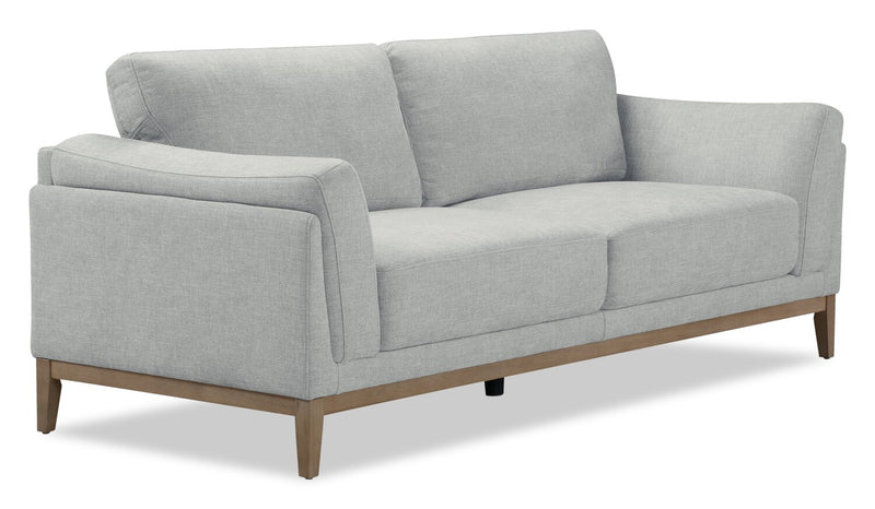 Valley 83.5\" Fabric Sofa with Rubberwood Base and Legs - Grey
