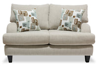 Nofia Chenille Loveseat - Linen  