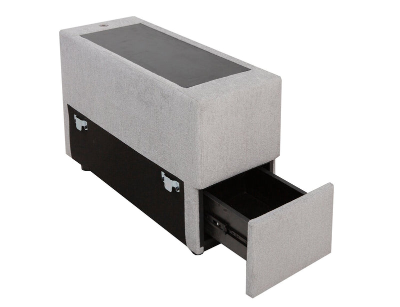 Vault 7-Piece Sectional with Five Storage Chairs and Storage USB Console - Grey