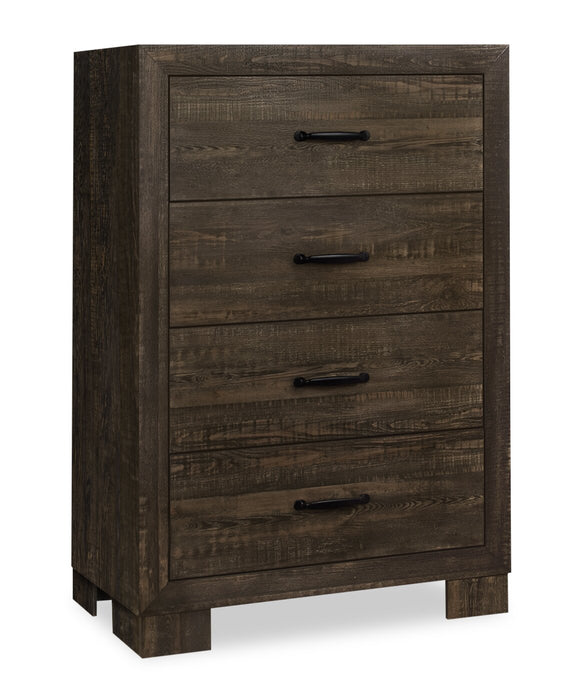 Ethan Bedroom Chest of Drawers, 4-Drawer, 32\"W x 46\"H - Rustic Brown
