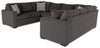 Made in Canada Legend 3-Piece Chenille Fabric Sleeper Sectional - Pewter Brown