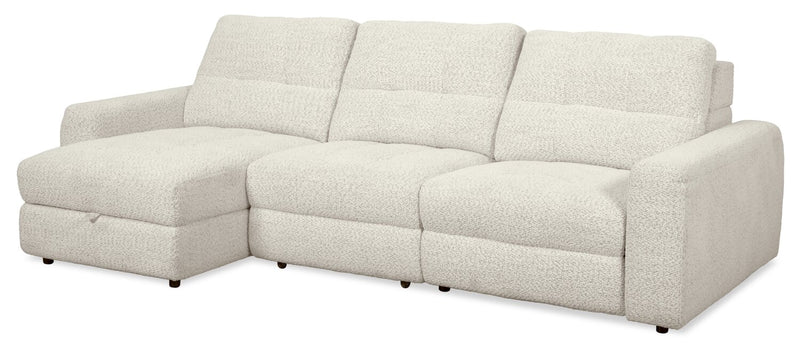 Scott Living Elevate Modular 3-Piece Left-Facing Chenille Fabric Power Sliding Sectional - Beige