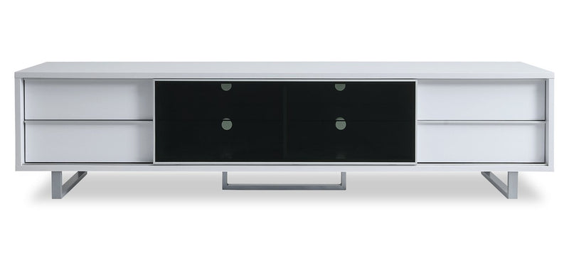 Amelia 89\" x 22\" Modern TV Stand with Storage and Cable Management for TVs up to 100\" - White & Black Two Tone