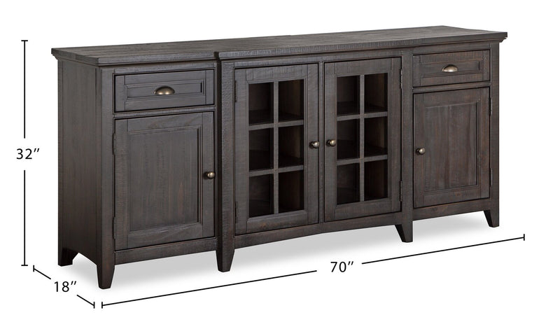 Wesley 70\" Traditional TV Stand with Storage and Cable Management for TVs up to 75\" - Graphite