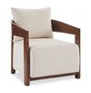 Amor 28.54\" Fabric Accent Chair with Wood Arms and Legs - Taupe