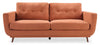 Cosmo 80\" Fabric Sofa with Tufted Back Cushions - Orange