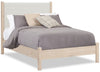 Jolie Panel Bed with Headboard & Frame, Boucle Fabric, White & Natural - Full Size