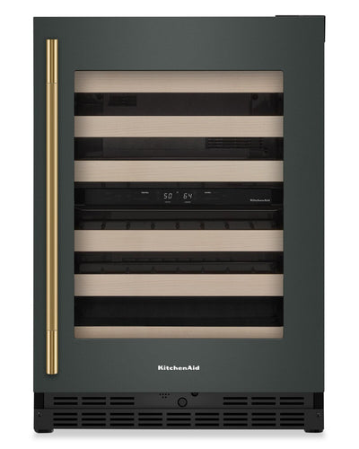 Kitchenaid® 24" Undercounter Wine Cellar with Full-Extension Wood-Front Racks - Juniper - KUWR524SJP | Cellier à vin KitchenAid de 24 po sous le comptoir avec grilles à extension complète à devant en bois - Genévrier - KUWR524SJP