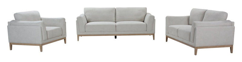 Valley 67.7\" Fabric Loveseat with Rubberwood Base and Legs - Sand