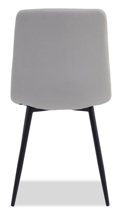 Arlo Dining Chair with Cushion Fabric Tufted Seat & Back, Metal – Grey