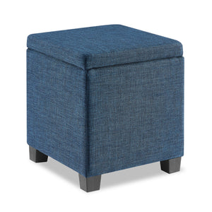 Ottawa Square Fabric Storage Ottoman - Navy