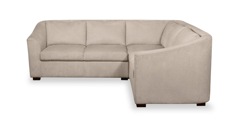 Envy 3-Piece Chenille Fabric Sectional - Almond Beige