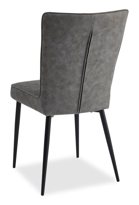 Tavo Dining Chair with Microfibre Polyester Fabric, Metal - Grey