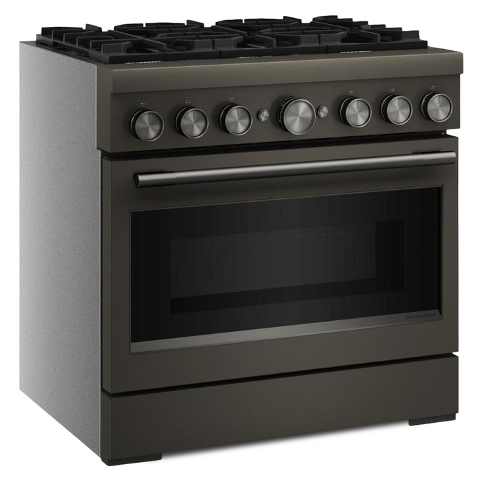 KitchenAid 5.1 Cu. Ft. Dual Fuel Range with No Preheat Air Fry – Black Ore - KFDS936SBE