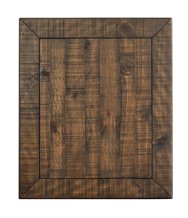 Edwin 22” Country Pine End Table with Storage - Homestead Brown