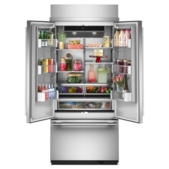 KitchenAid 36\" 20.8 Cu. Ft. French Door Bottom Mount Refrigerator - Stainless Steel - KBFN536SPS