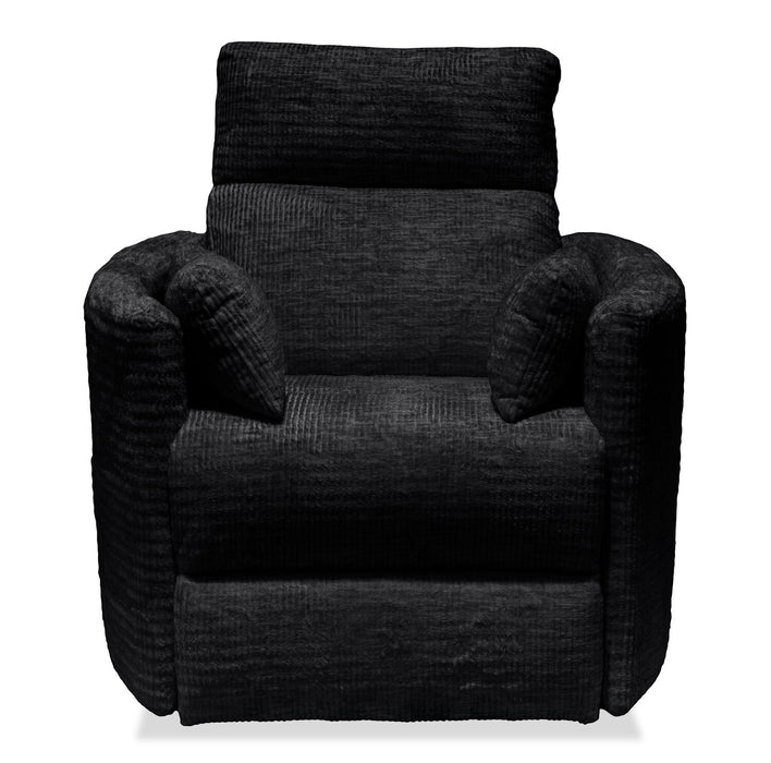 Remi 38\" Fabric Swivel Glider Reclining Chair – Charcoal