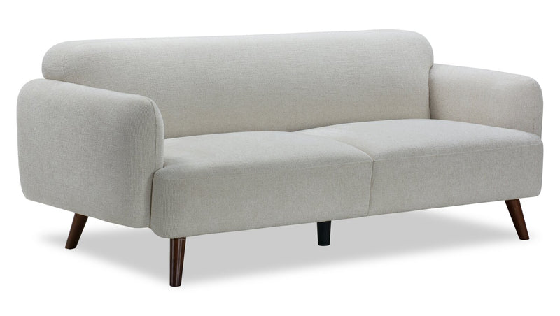 Sadie 78.7\" Fabric Sofa with Rubberwood Legs – Beige 