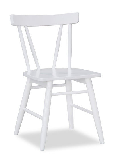 Remi Dining Chair with Curved Slat-Back - White | Chaise de salle à manger Remi avec dossier à lattes courbé - blanche