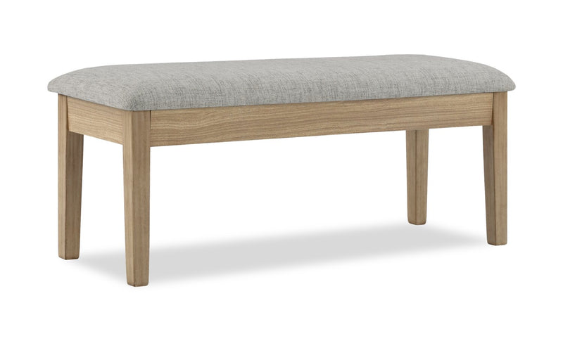 Cove 6pc Dining Table Set with Table, Bench & 4 Chairs, Storage Drawers, Melamine, 66\"W - Natural/Grey