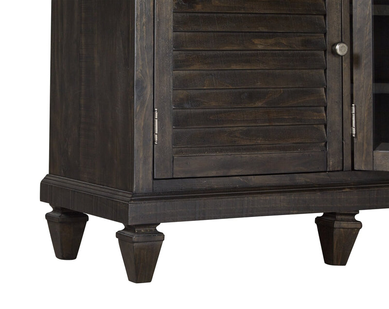 Baron 82” Rustic Pine TV Stand with Storage and Cable Management for TVs up to 90” - Weathered Charcoal