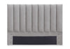 Amos Upholstered Headboard in Grey Fabric, Channelled - Full Size
