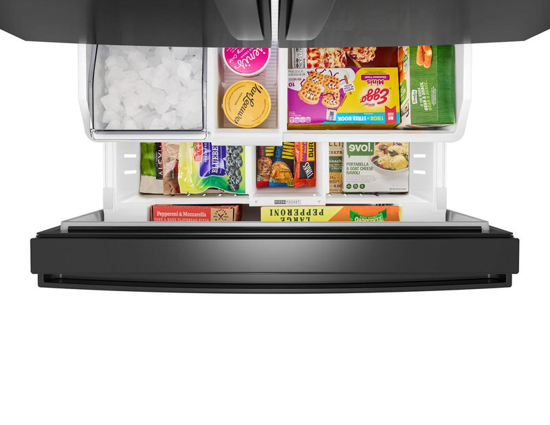Whirlpool 36\" 31 Cu. Ft. French-Door Refrigerator with Ice Maker - Black - WRFF3136SB