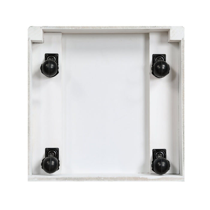 Quinn Platform Bed with Bookcase Headboard, Built-in Desk & Stool, White - Twin Size