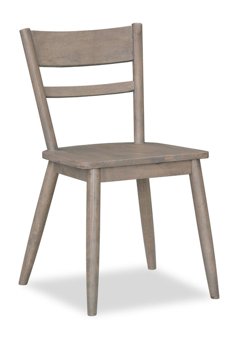 Remi 5pc Dining Set with Table & 4 Ladder-Back Chairs, Glass & Wood, 42\"W Round - Black & Brown