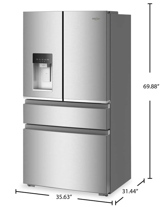 Whirlpool 36\" 22 Cu. Ft. True Counter Depth French Door Refrigerator – Stainless Steel - WRMC5036RZ