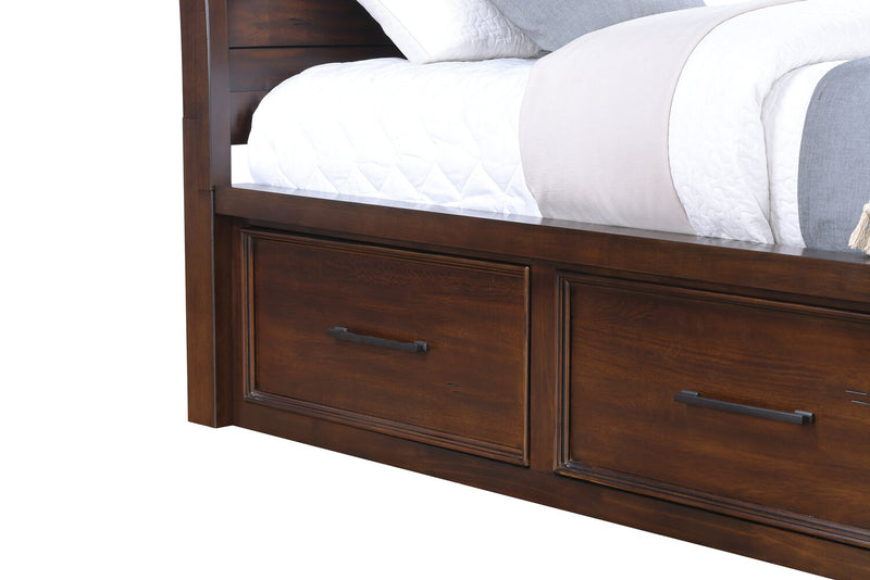 Sonoma Platform Two-Sided Storage Bed with Headboard & Frame, Mango Brown - Twin Size