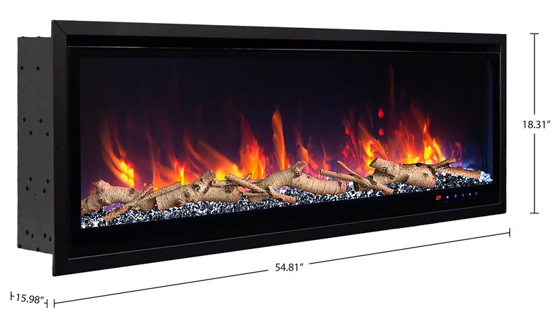 Ceres 55\" Pro Series Black Diamond Electric Fireplace – Black 
