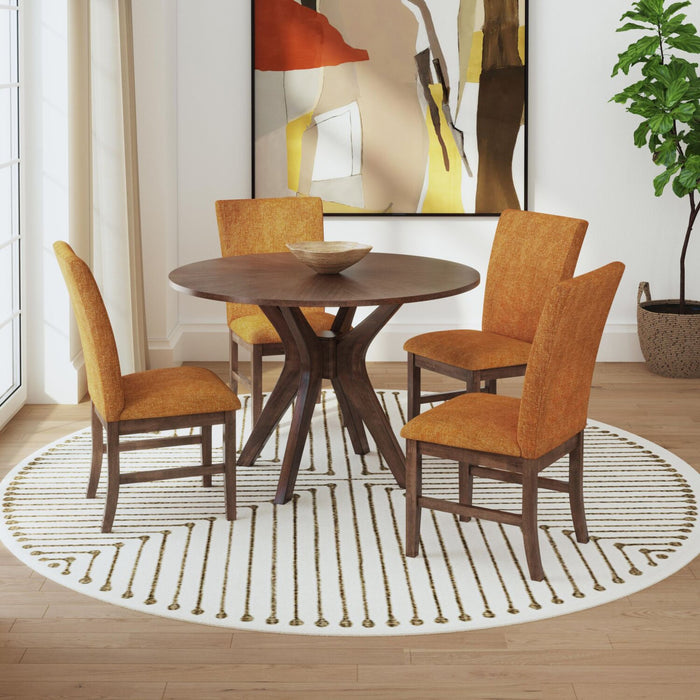 Rain Dining Chair with Cushion Fabric Seat & Back – Orange
