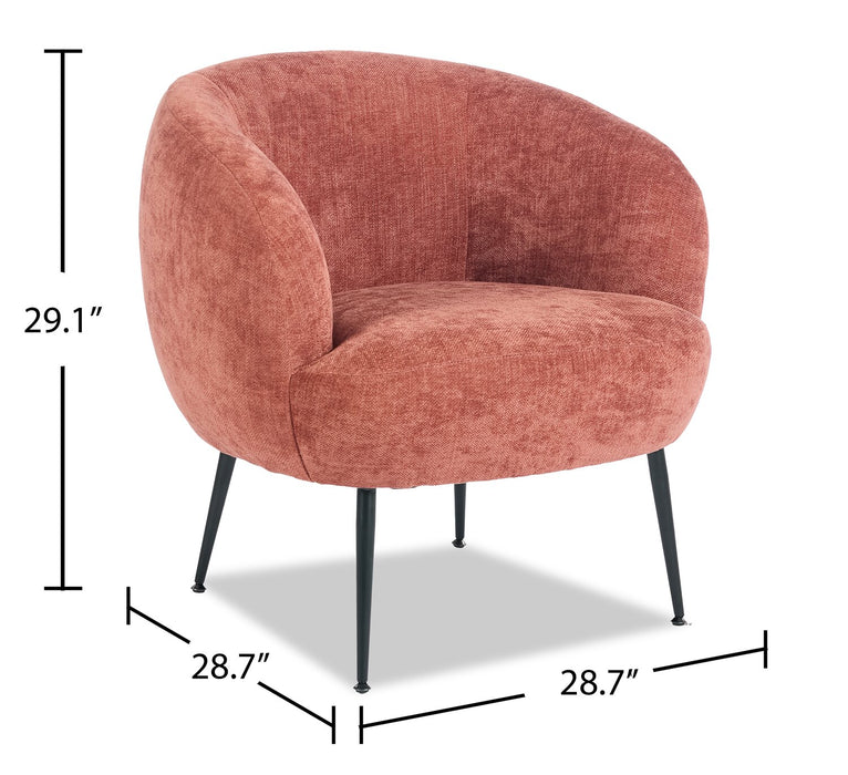 Nova 28.7\" Boucle Fabric Accent Chair - Orange